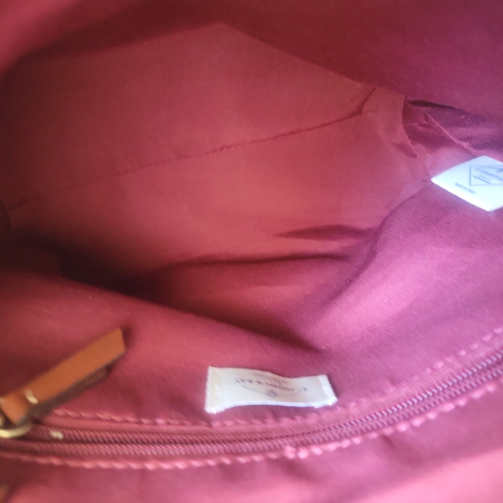 St. John's Bay Red Wine and Brown Shoulder Bag - Picture 3 of 10